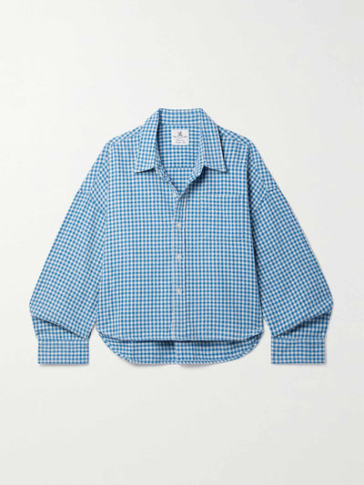 Denimist Blue gingham cotton shirt at Collagerie