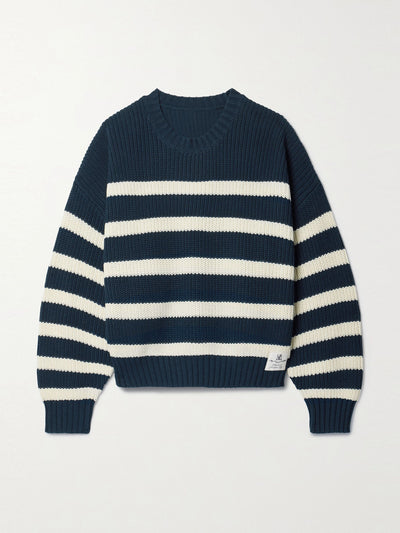 Denimist Navy/white oversized striped jumper at Collagerie