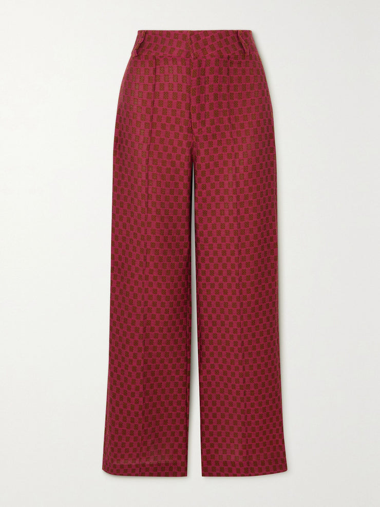 Yoshi jacquard wide-leg pants Clothing Destree    - Collagerie