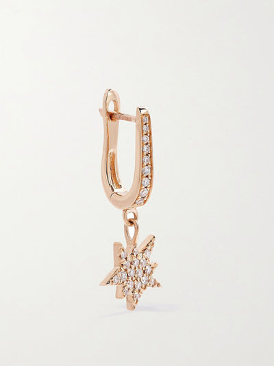 Diane Kordas 18kt rose gold diamond single earring at Collagerie