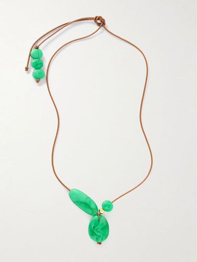 Dinosaur Designs Rock Cluster leather, resin and gold-tone necklace at Collagerie