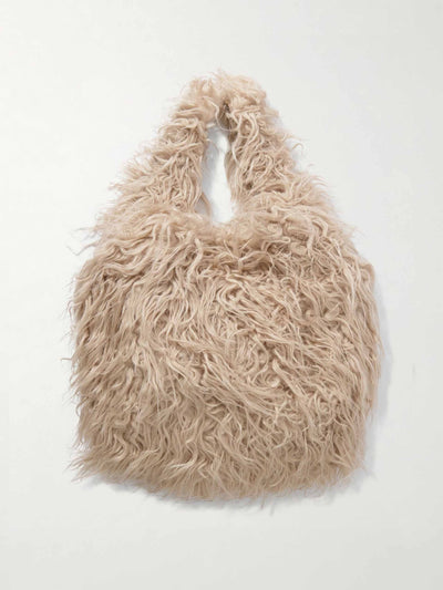 Dries Van Noten Faux shearling shoulder bag at Collagerie