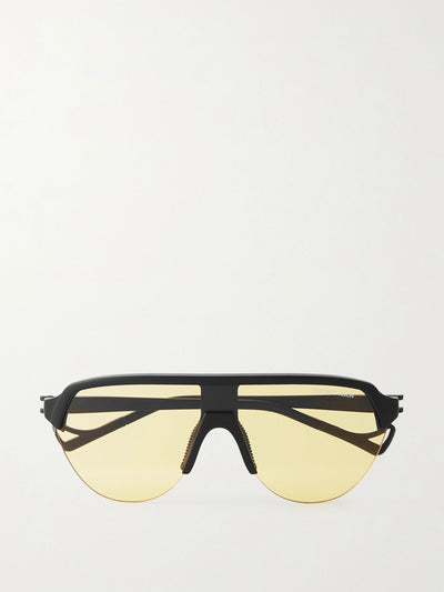 District Vision Nagata Speed Blade D-frame sunglasses in Yellow at Collagerie