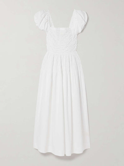 Dôen Katherina shirred cotton-voile midi dress at Collagerie