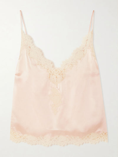Dôen Kira corded lace-trimmed silk-satin camisole at Collagerie