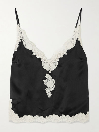 Dôen Kira corded lace-trimmed silk-satin camisole at Collagerie