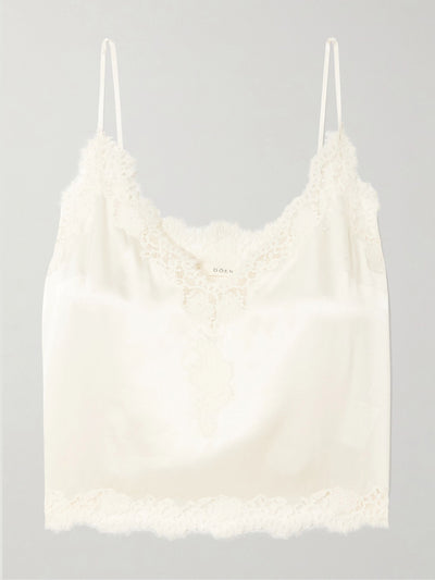 Dôen Kira lace-trimmed silk-satin camisole at Collagerie