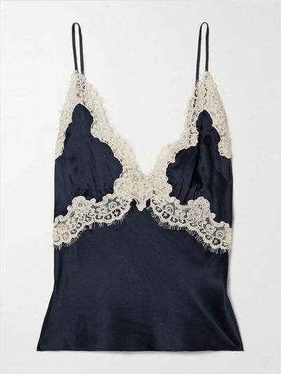 Dôen Neria corded lace-trimmed silk-satin camisole at Collagerie