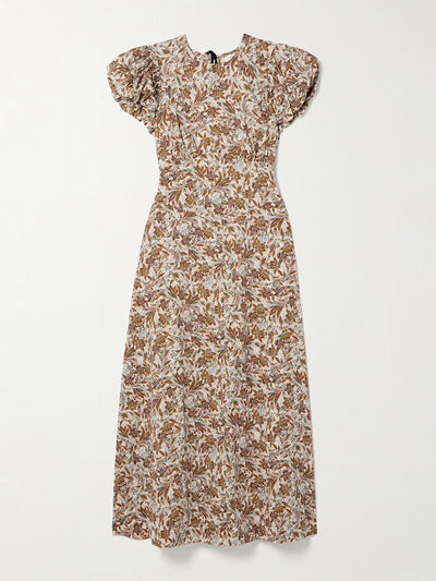 Dôen Rhodia floral-print organic cotton-voile midi dress at Collagerie