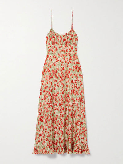 Dôen Rosaria floral-print silk-blend midi dress at Collagerie