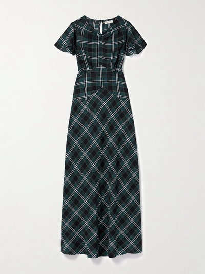 Dôen Seraphine checked cotton-twill midi dress at Collagerie