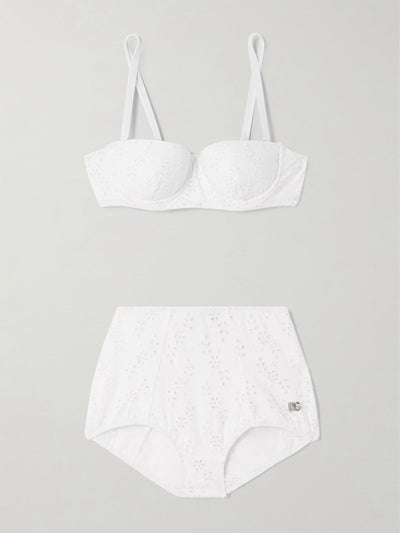 Dolce & Gabbana Broderie anglaise underwired bikini at Collagerie