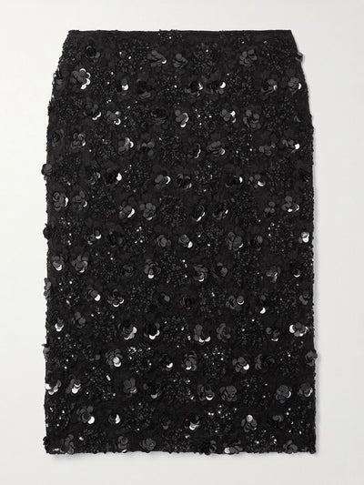 Dolce & Gabbana Sequin-embellished lace skirt at Collagerie