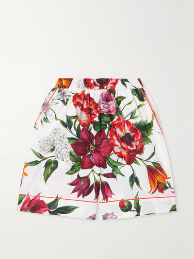 Dolce & Gabbana Floral-print cotton-poplin shorts at Collagerie