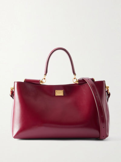 Dolce & Gabbana My Sicily glossed-leather shoulder bag at Collagerie