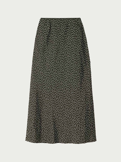 Dôen Elowena polka-dot silk-blend midi skirt at Collagerie