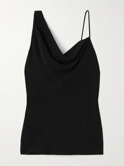 Dries Van Noten Asymmetric draped crepe top at Collagerie