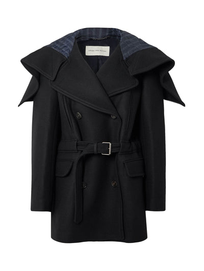 Dries Van Noten Belted hooded double-breasted coat at Collagerie