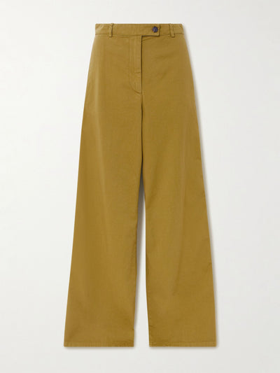 Dries Van Noten Cotton-twill wide-leg pants at Collagerie