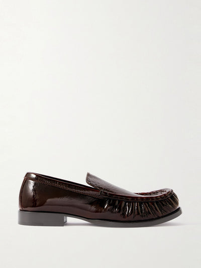 Dries Van Noten Patent crinkled-leather loafers at Collagerie