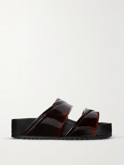 Dries Van Noten Patent-leather platform slides at Collagerie