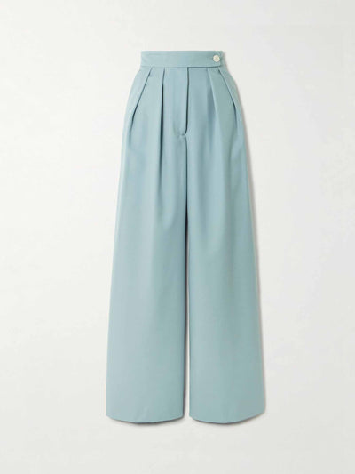 Dries Van Noten Pleated wool-gabardine wide-leg pants at Collagerie