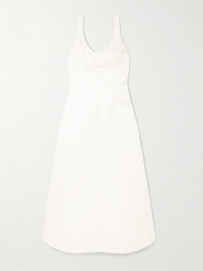 Emilia Wickstead Abella embellished mikado midi dress at Collagerie