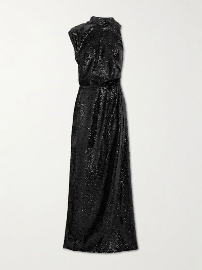 Emilia Wickstead Conlan draped asymmetric sequined crepe gown at Collagerie