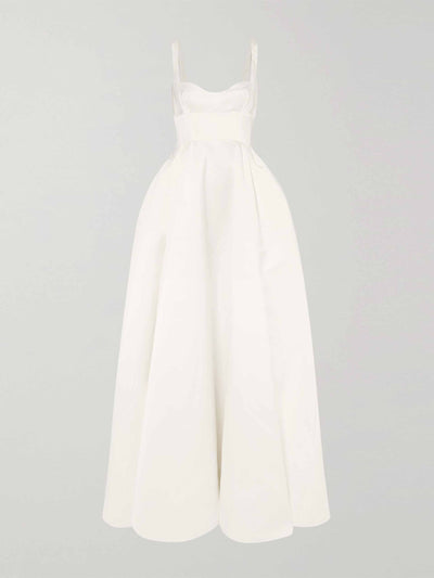 Emilia Wickstead White duchesse-satin gown at Collagerie