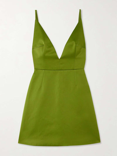 Emilia Wickstead Vero  open-back recycled-satin mini dress at Collagerie