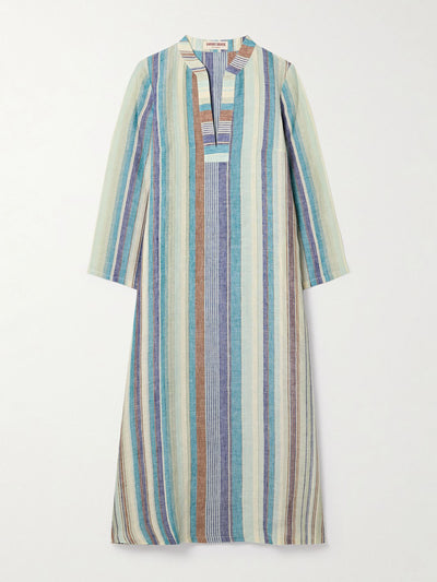 Emporio Sirenuse Giada striped linen kaftan at Collagerie