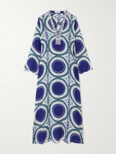 Emporio Sirenuse Jenna printed silk-crepe coverup at Collagerie