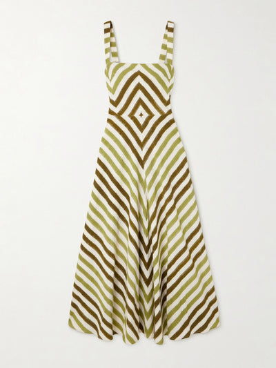 Emporio Sirenuse Margherita striped cotton midi dress at Collagerie