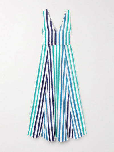 Emporio Sirenuse Nellie striped cotton maxi dress at Collagerie