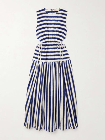 Emporio Sirenuse Pulcheria striped cotton maxi dress at Collagerie