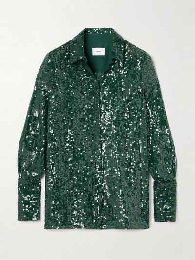 Erdem Sequined chiffon shirt at Collagerie