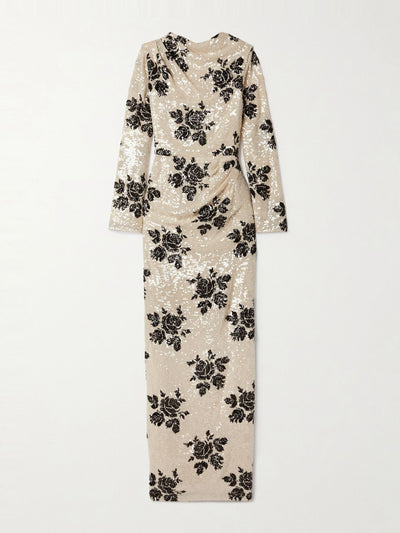 Erdem Draped sequin-embellished chiffon gown at Collagerie