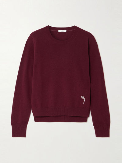 ERDEM Embroidered cashmere and wool-blend sweater at Collagerie