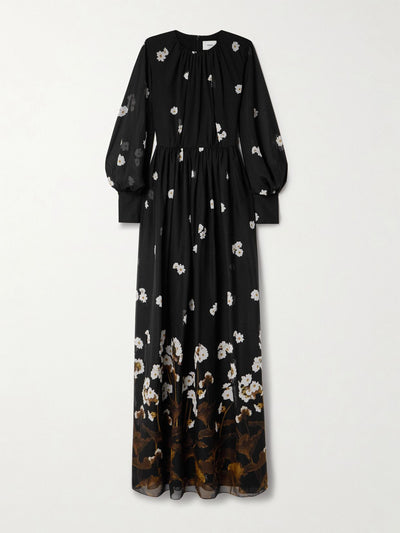 Erdem Elena gathered floral-print silk-chiffon gown at Collagerie