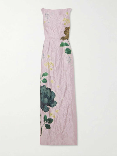 ERDEM Margot floral-print crinkled-satin gown at Collagerie