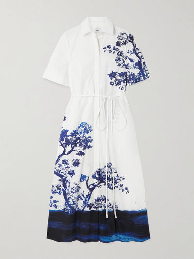 ERDEM Printed organic cotton-poplin shirt dress at Collagerie