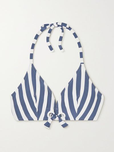 Eres Eyelet-embellished striped triangle bikini top at Collagerie