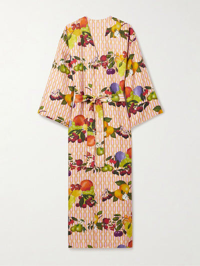 Eres Saveur reversible printed silk-twill robe at Collagerie