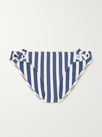 Eres Eyelet-embellished striped bikini briefs at Collagerie