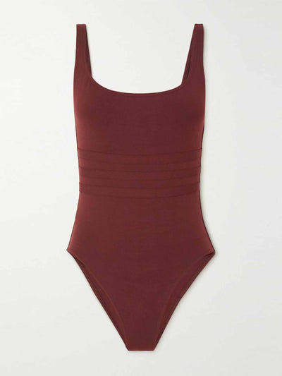 Eres Dark brown scoop neck swimsuit at Collagerie