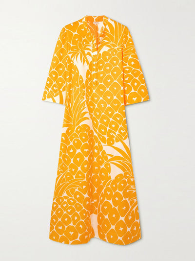 Eres Yellow printed kaftan at Collagerie