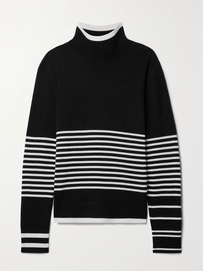 Erin Snow Striped merino wool turtleneck sweater at Collagerie