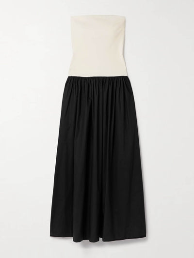 Esse Studios Duo strapless stretch-knit and organic cotton-poplin maxi dress at Collagerie