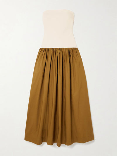 ESSE studios Duo strapless stretch-knit and organic cotton-poplin maxi dress at Collagerie