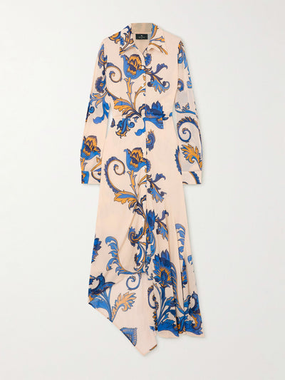 Etro Floral-print chiffon midi shirt dress at Collagerie